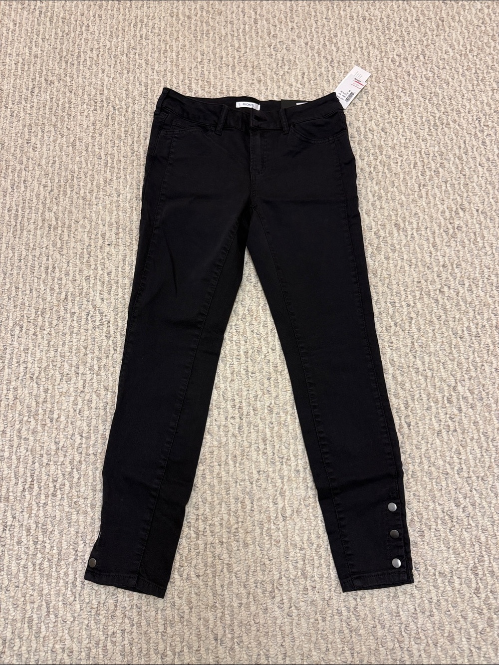 Ricki's Black Women's Skinny Jeans with Ankle Button Detail